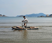 Bateau gonflable de ponton de vélo d'eau de double personne de bateau de ponton de vélo d'eau avec la commande de pédale