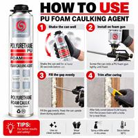 Scellant en mousse de polyuréthane haute résistance A1, mousse expansive PU pour le remplissage des joints de portes et fenêtres, 750 ml, OEM
