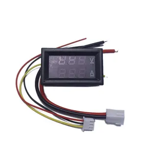 (红蓝10A) DC 0-100伏10A发光二极管dc双显示数字电压电流表头，带微调