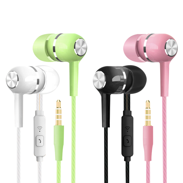 2026 Hot Sales 3.5mm Wired In-ear Colorful Headset Earbud With Microphone Hands Free Sport Earphone for Mobile Phone