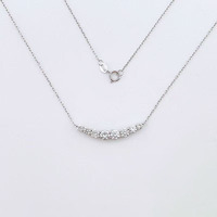Ensemble de colliers ajustables en or blanc 18 carats avec pendentif en diamant de laboratoire Star Bridge Crystal Fine Fashion pour femmes, colliers délicats pour femmes