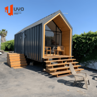 Villa triangulaire préfabriquée moderne en acier à 2 chambres, petite maison mobile à ossature métallique pour bureau ou appartement