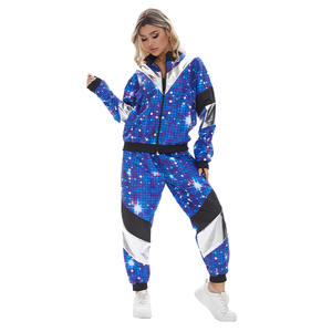 2025 <span class=keywords><strong>carnaval</strong></span> Cosplay femmes Vintage 80s <span class=keywords><strong>Disco</strong></span> <span class=keywords><strong>Costume</strong></span> hip-hop ciel étoilé impression Performance costumes adulte Halloween Costumes - Product Image 5