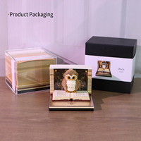 Bloc-Notes 3D Personnalisé Hibou Mignon Calendrier Magique Marque-Page Découpé Boîte Lumineuse Château Papeterie Kawaii Cadeau d'Anniversaire Noël