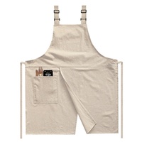Tablier en coton et lin avec fentes sur les épaules, combinaison de cuisson, logo personnalisable