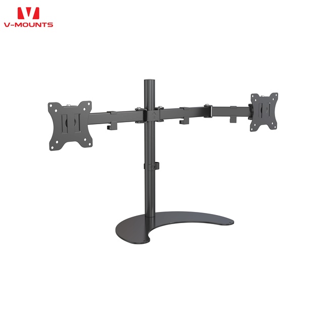 V-mounts Fully Adjustable Freestanding Metal Dual Monitor Stand for 27 Inch VM-D54S