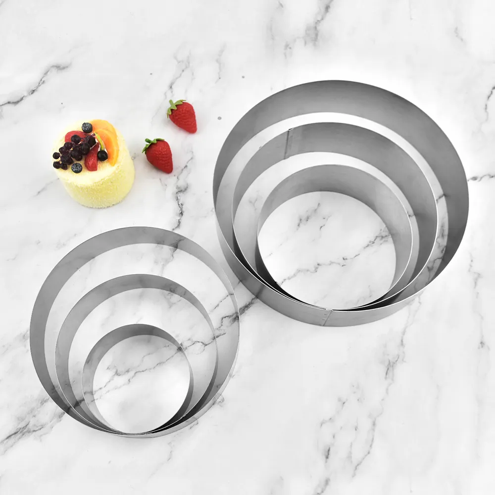 Cake Ring Round Cake Ring Mold  Stainless Steel 4/6/8/10 inch Dessert Mousse Molds