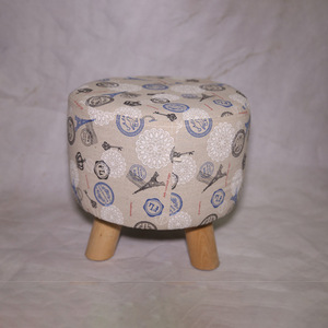 Creative Printed Solid <b>Wood</b> <b>Stool</b> 30x30x30cm Durable Modern Design For Home Use - Product Image 1