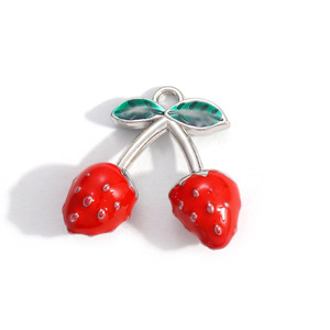 SUMMLY Vente en gros de perles de fruits et de fleurs en forme de goutte d'huile, pendentifs de couleur unie, breloques en acier inoxydable plaqué <span class=keywords><strong>argent</strong></span> 18 carats, bijoux de mode - Product Image 4