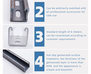 Sistemas entalhados aço do canal de 21mm 41mm 41x21 Canal entalhado 41x41 - Product Image 5