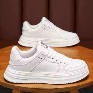 Zapatos Deportivos Casuales de Moda para Hombre, Transpirables, con Cordones, Estilo Coreano, Suela Gruesa, Blancos, Planos, para Primavera y Otoño - Product Image 3