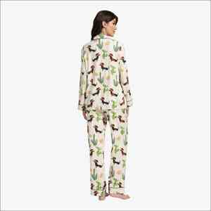 Eco-Friendly Bamboo Fabric Custom <b>Animal</b> <b>Pattern</b> Private Label OEM Women Two Pieces Sleepwear Winter Pajamas Loungewear Bulk Buy - Product Image 4