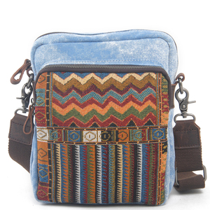 <span class=keywords><strong>Sac</strong></span> à bandoulière en toile à fermeture éclair, style <span class=keywords><strong>bohème</strong></span> vintage, motif <span class=keywords><strong>ethnique</strong></span> en fil, décoration croisée, sangle unique, 862-1 - Product Image 6