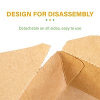 Boîte à lunch carrée en papier biodégradable ZJPACK, écologique, pour emporter, boîte à lunch en kraft pour la restauration rapide, emballage pour boîte à lunch