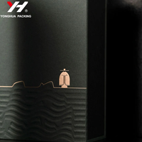 Coffrets cadeaux de thé et café personnalisés haut de gamme papier de spécialité/carton noir coffrets cadeaux écologiques gaufrage à chaud