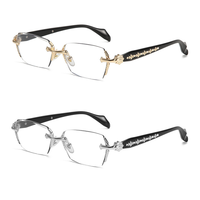 KL8013 1pc Lunettes de Lecture Correctrices Unisexe sans Monture Carrée Anti-Lumière Bleue pour Presbytie Style Rétro