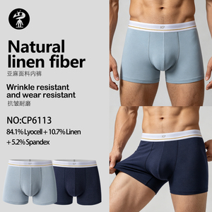 Customized High-elasticity Waistband Men's Underwear Lylocell Linen Men's <strong>Boxers</strong> Briefs Non-ride-up <strong>Boxers</strong> Shorts - Product Image 1
