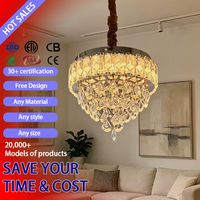 Lustre de plafond LED moderne de luxe en cristal doré DUOMEIJU avec commande par interrupteur pour hôtel, table à manger, installation de projet