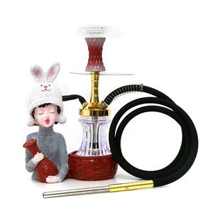 Cachimba Árabe con Forma de Conejo, Linda Chica con Suéter, Artesanía de Resina, con Luz LED - Product Image 2