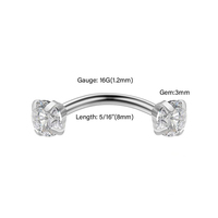 Gaby 16G ASTM F136 Anneaux de Labret pour Sourcils à Filetage Interne, Bijoux de Piercing en Titane de Luxe, Tendance TikTok