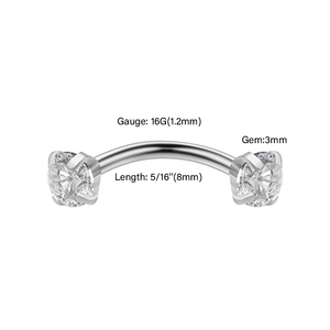 Gaby 16G ASTM F136 Anneaux de <span class=keywords><strong>Labret</strong></span> pour Sourcils à Filetage Interne, Bijoux de <span class=keywords><strong>Piercing</strong></span> en Titane de Luxe, Tendance TikTok - Product Image 2