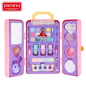 Zhorya-Juego de maquillaje no tóxico para niñas, caja de cosméticos, Kit de maquillaje para niños