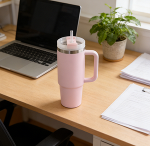 Vente directe usine – Tasses de voiture isothermes en acier inoxydable de 40 oz avec paille, couleurs personnalisables, poignée élégante et de haute <span class=keywords><strong>qualité</strong></span> - Product Image 3
