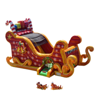Toboggan gonflable géant de Noël toboggan gonflable gonflable Père Noël traîneau sautant maison toboggans