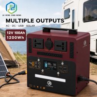 Station d'alimentation portable 1200Wh 12V 100Ah LiFePO4, générateur solaire à charge rapide pour voiture, camping, camping-car, marine, urgence, hors réseau