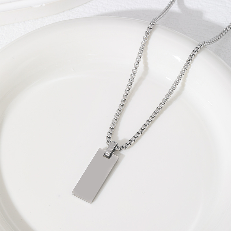 Collier rectangulaire argent 25X10mm