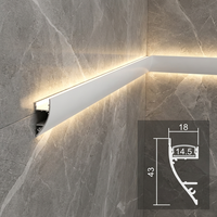 TW 4318 Meilleures ventes Profilé en aluminium sans rainurage pour bande LED à montage en surface, réflecteur lumineux à rainure en aluminium