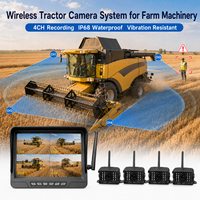 Système de caméra sans fil pour tracteur, moniteur DVR 7 pouces 720P, 4 canaux, vision nocturne IP68, BSD pour la ferme