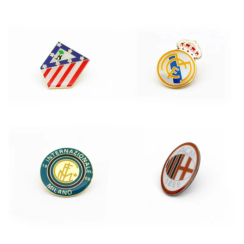 Custom Design Fußball Fußball Club Sport Anstecknadel Abzeichen für Fans von Teams und Clubs Soft Hard Emaille Pin