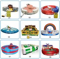 Machine de rodéo gonflable commerciale Crazy Bull Eliminator avec matelas d'arène pour enfants et adultes, idéale pour les fêtes et événements