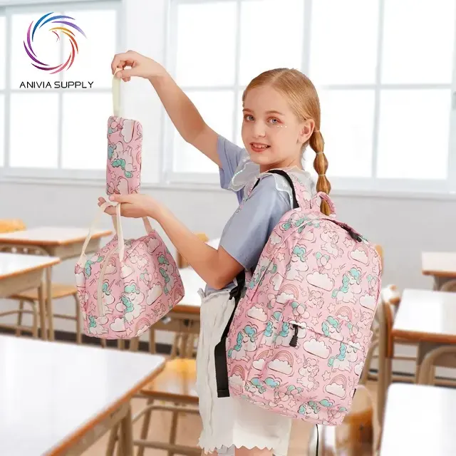 Custom school bags set kids backpack logo prints bookbags cartoon back pack school bags 2023 bags back to school