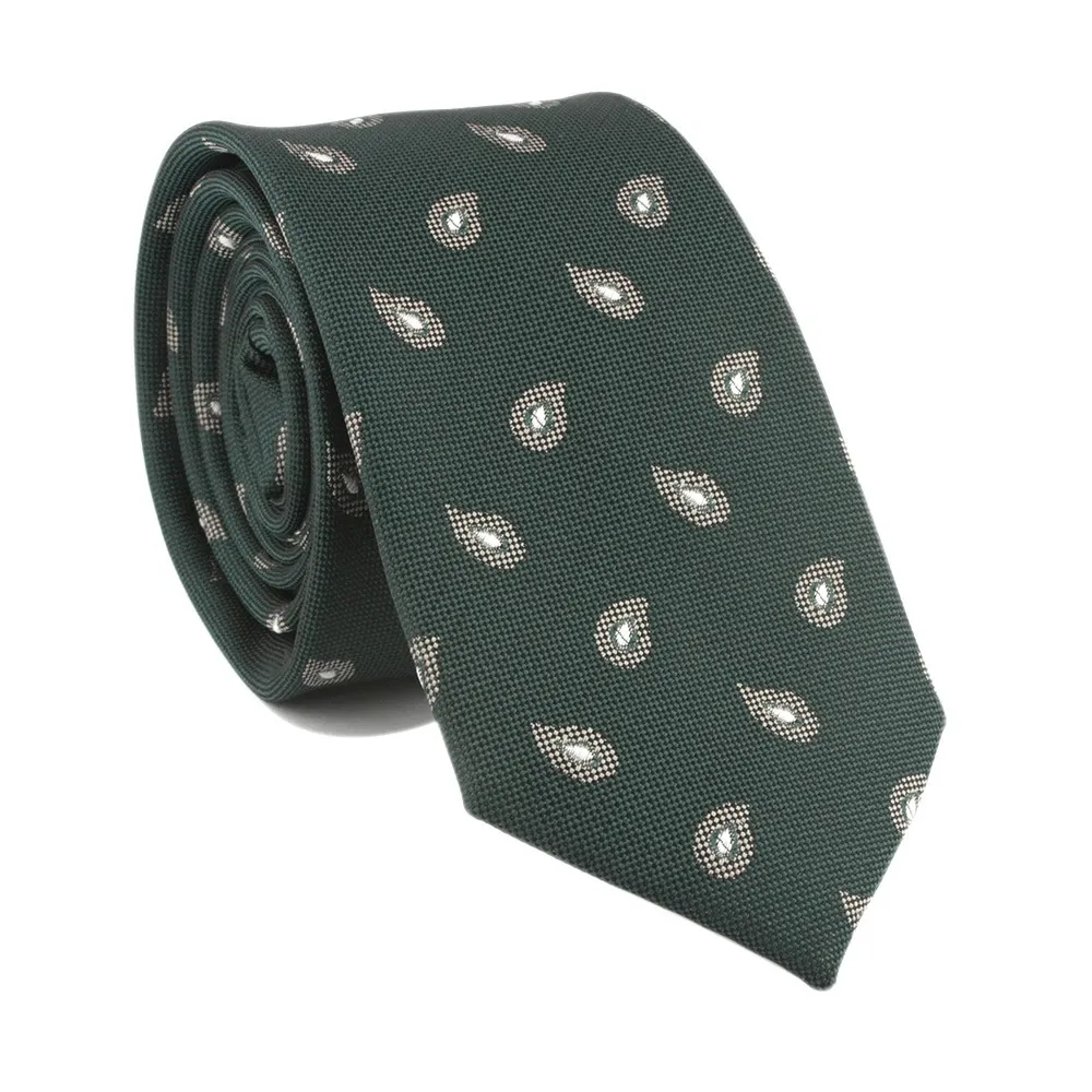 Italyan erkek güzel papatya çiçek yeşil kravat Polka Dot <span class=keywords><strong>ipek</strong></span> Polyester karışımı kravat erkek kravat