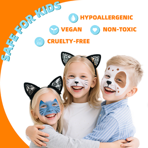 Kit de <span class=keywords><strong>Pintura</strong></span> Corporal y <span class=keywords><strong>Facial</strong></span> GP <span class=keywords><strong>Profesional</strong></span> a Base de Agua para Niños, Resistente al Agua, con Purpurina Gruesa Prensada, No Tóxico y Lavable - Product Image 6