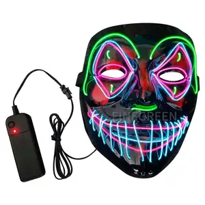 FG-MW-06 EL Wire, máscara de fiesta de Halloween, máscara de Navidad LED