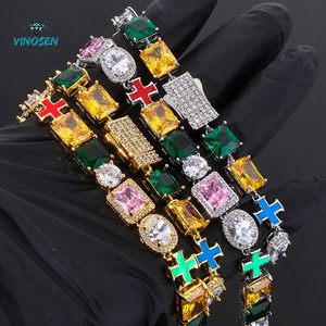 Collares Hip Hop Personalizados con Grabado, Moissanita Cromática, Base <span class=keywords><strong>de</strong></span> Plata S925 Genuina, Baño <span class=keywords><strong>de</strong></span> <span class=keywords><strong>Oro</strong></span> <span class=keywords><strong>de</strong></span> <span class=keywords><strong>18</strong></span> Quilates y Micro Pavé - Product Image 6