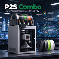 Imprimante 3D FDM P2s Lab Bambo automatique, nouvelle, PLA Max 600 mm/s, USB, prototypage, bureau, noyau fermé, multicolore, haute vitesse, grande taille