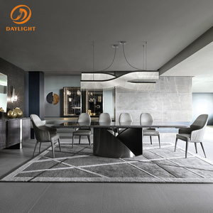 French Dinning Room Leather Grey High Back Dining <strong>Chairs</strong> Set 6 Dining <strong>Chairs</strong> Luxury Modern for <strong>Diningroom</strong> - Product Image 4