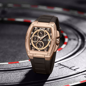 Montre chronographe à quartz NAVIFORCE 8050 pour homme, style professionnel de haute qualité, montre-bracelet multifonction sport, bracelet en silicone, verre - Product Image 4