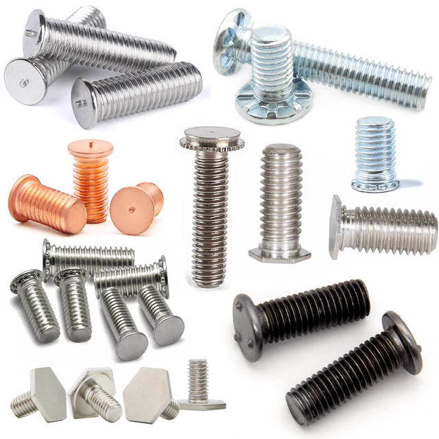 Stainless Steel Galvanized Copper Brass One Three Point Spot Thread Weld Bolt Flat Round Concealed Head Self Clinching Stud Bolt