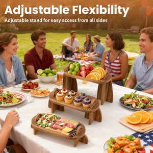 Wooden dessert <b>rack</b>, kitchen countertop condiment <b>rack</b>, solid wood cutting board, detachable fruit <b>plate</b> - Product Image 3
