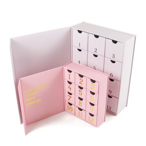 Custom Biodegradable Handmade Printing 12 Days Beauty Makeup <b>Empty</b> Boite Cadeau Cosmetic Advent Calendar for Christmas <b>Gift</b> <b>Box</b> - Product Image 2