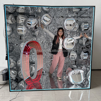 Boîte photo personnalisée en néon LED avec design rectangulaire métallique pour décoration de mariage et d'événements festifs