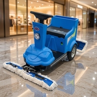 Triciclo Eléctrico de Limpieza con Tres Ruedas, Mopa para Pisos, Triciclo Eléctrico para Barrer y Fregar Pisos
