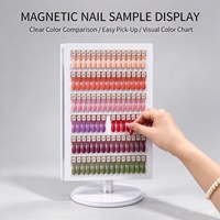 Support rotatif magnétique pour présentation d'ongles, présentoir de couleurs à 360 degrés pour salon de manucure, pour l'affichage des échantillons