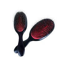 Peigne de massage ovale personnalisé avec logo pour démêler les cheveux, brosse à poils de sanglier et nylon