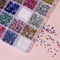 6 grilles de strass plats en cristal super brillant 3D irisé effet gelée pour nail art et autocollants visage, décorations DIY pour ongles